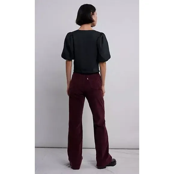 Levi’s Ribcage Bootcut Cord Jeans Malbec Burgundy Corduroy Levis 25 26 31 32 NWT