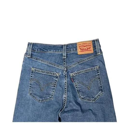 Levi's Ribcage‎ Straight Ankle High Rise Button Fly Jeans Medium Wash Size 25