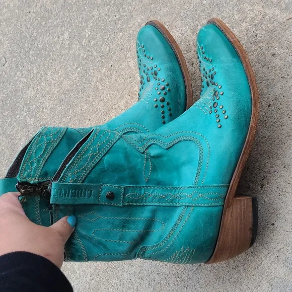 Liberty Leather Western Ankle Boots