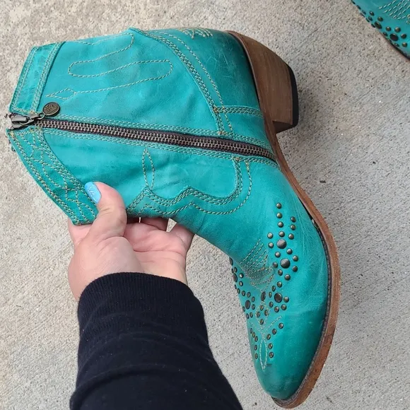 Liberty Leather Western Ankle Boots