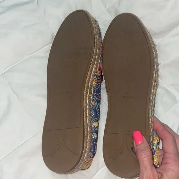 LIKE NEW RARE HTF Prada Multicolor floral Jacquard Espadrilles