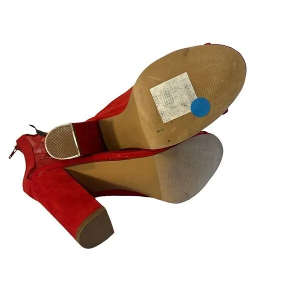 Liliana Rosetta Design Block Heel Open Toe Mesh Ankle Boots Size 11 (GAB1-1010)