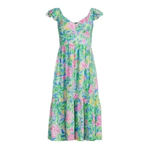 Lilly Pulitzer Bayleigh Floral Flutter-Sleeve Midi Dress in Multi Grove Garden 0
