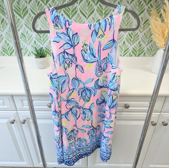 Lilly Pulitzer Jackie Sweet Pea Pink Chasing the Sun 100% Silk Shift Dress