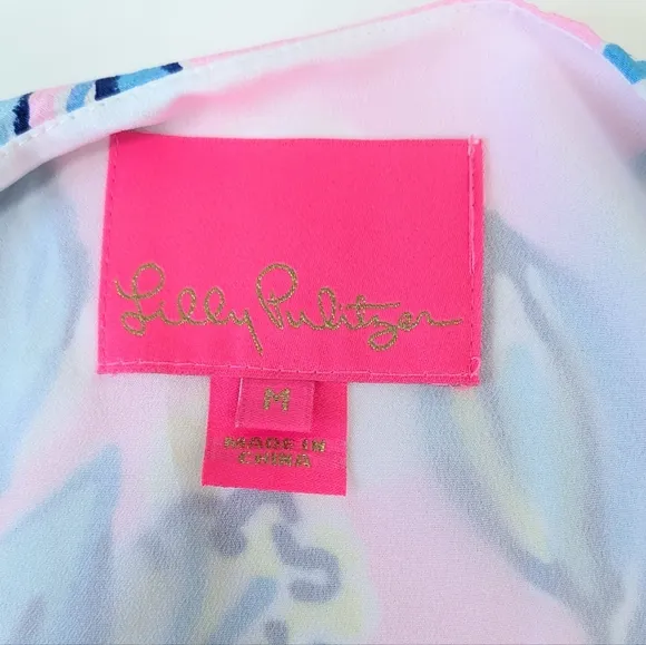 Lilly Pulitzer Jackie Sweet Pea Pink Chasing the Sun 100% Silk Shift Dress
