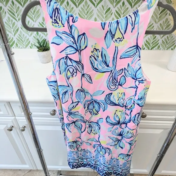 Lilly Pulitzer Jackie Sweet Pea Pink Chasing the Sun 100% Silk Shift Dress