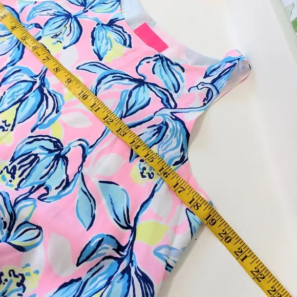 Lilly Pulitzer Jackie Sweet Pea Pink Chasing the Sun 100% Silk Shift Dress