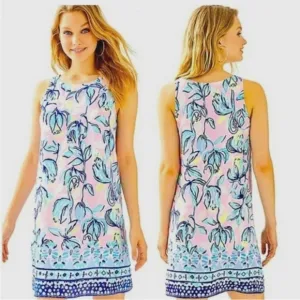 Lilly Pulitzer Jackie Sweet Pea Pink Chasing the Sun Silk Dress Size Medium