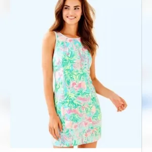 Lilly Pulitzer | Mila Shift Midi Dress in Seasalt w/On parade Print Sz 0