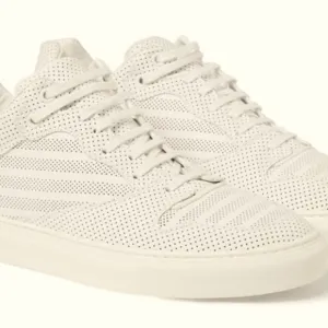 Limited Balenciaga Monochrome Sneakers Perforated Leather White Shoes Rare