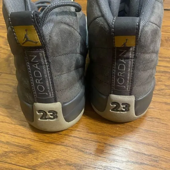 Limited Edition Air Jordan 12 Retro Dark Wolf Gray Suede High Tops Size 6y