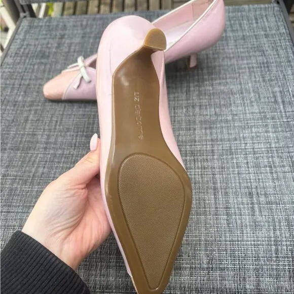Liz Claiborne Baby Pink Bow Women's Kitten Heels Vintage Y2K Rare