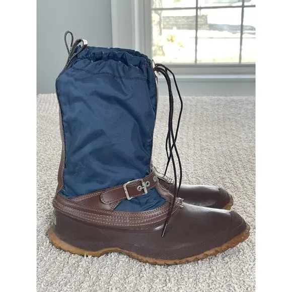 L.L. Bean Boots Size 8 Felt Lined Duck Snow Boots Waterproof Freeport Maine