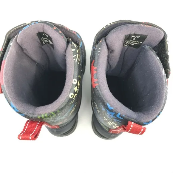 LL Bean Kids Reindeer Xmas Print Snow Boots Size 3
