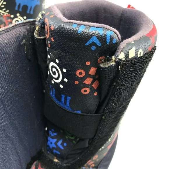 LL Bean Kids Reindeer Xmas Print Snow Boots Size 3