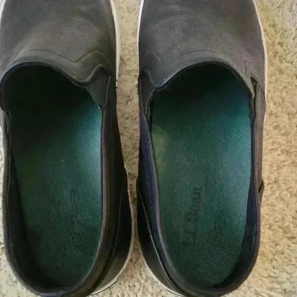 L.L. Bean Mountainville Slip-on Leather Black Men's Shoes Size 8 Medium #125