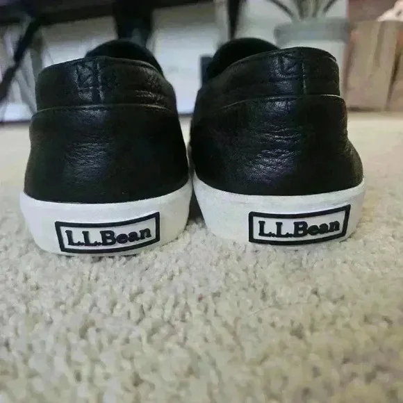 L.L. Bean Mountainville Slip-on Leather Black Men's Shoes Size 8 Medium #125