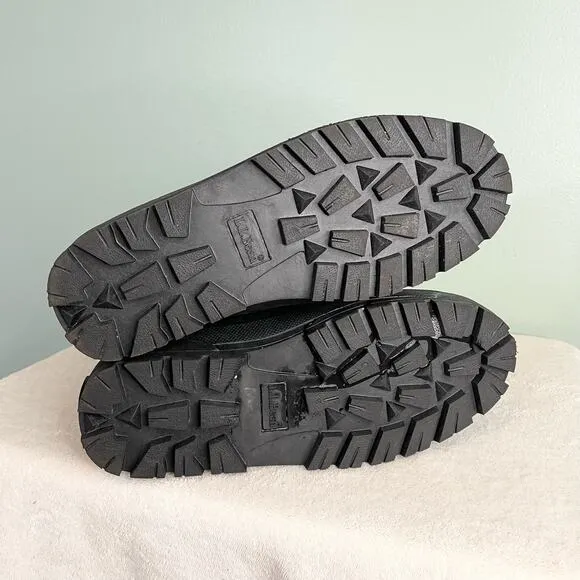 L.L. Bean Northwoods Kids Boys Black Blue Mid Calf Waterproof Snow Boots Size 7
