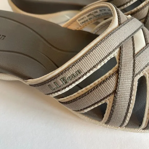 L.L.Bean Women's Boothbay Slide Sandals Size 8M Sporty Comfort Nylon Webbing