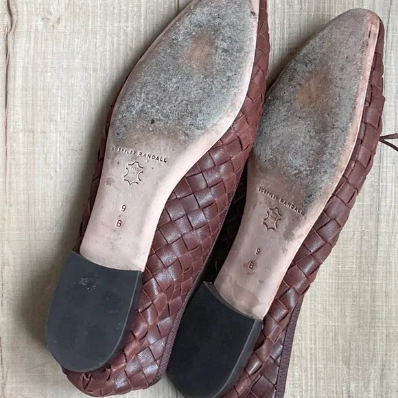 Loeffler Randall Brown Woven Leather Flats