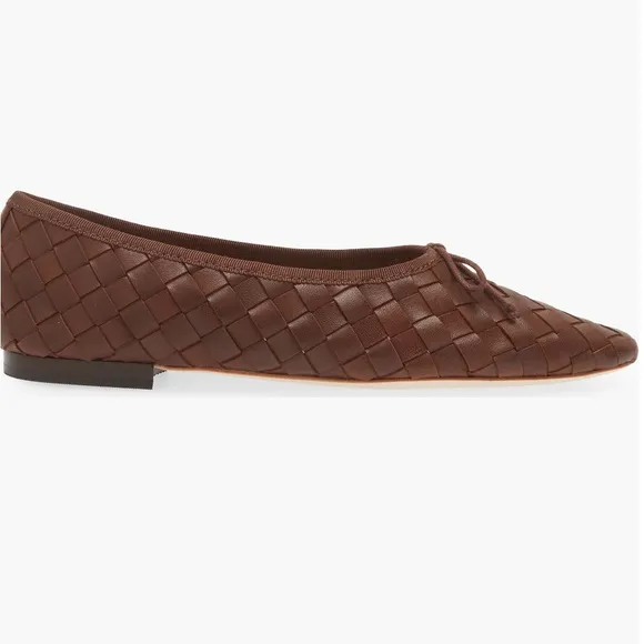 Loeffler Randall Brown Woven Leather Flats