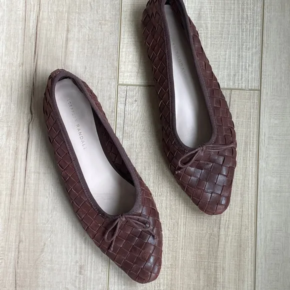 Loeffler Randall Brown Woven Leather Flats