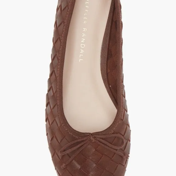 Loeffler Randall Brown Woven Leather Flats