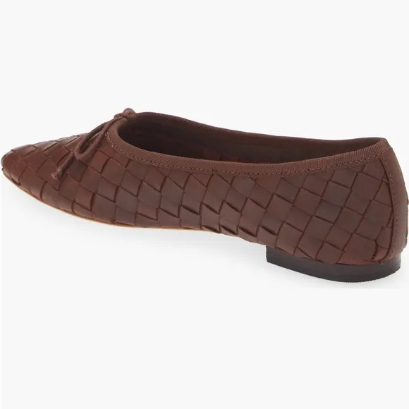 Loeffler Randall Brown Woven Leather Flats