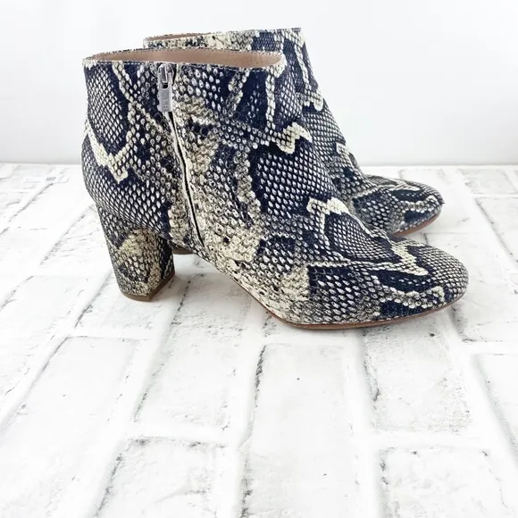 Loeffler Randall Leather Snakeskin Ankle boots
