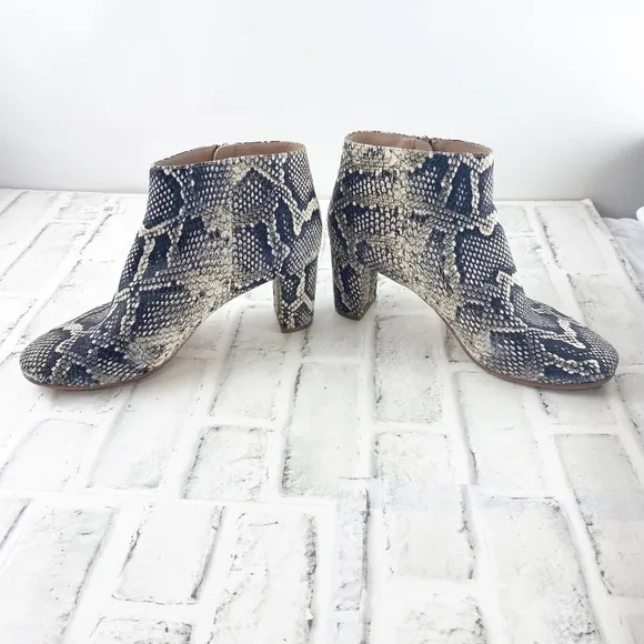 Loeffler Randall Leather Snakeskin Ankle boots