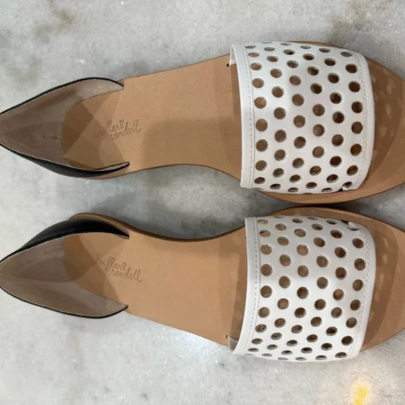 Loeffler Randall White and Black Women's Sandals Size 9M