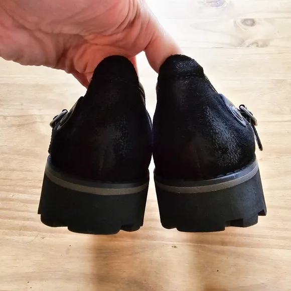 London Underground Black Leather Gunge Dark Academia Maryjane Shoes