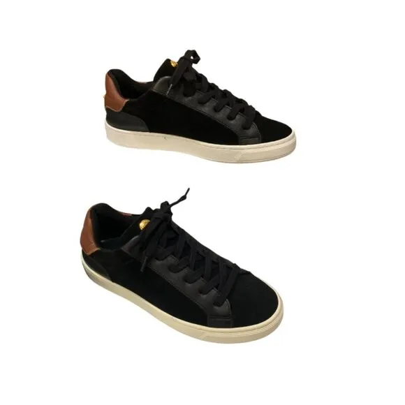 Longchamp Le Pliage Black Suede Russian Leather Heel Lace‎ Up Fashion Sneakers