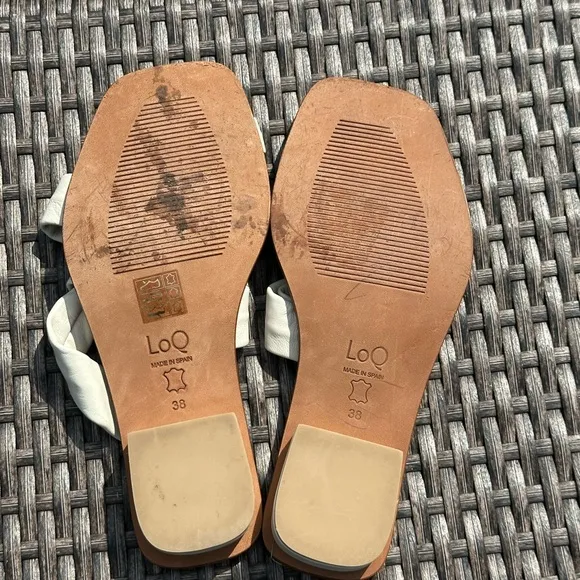 LOQ Cream Sandals Geometric Straps
