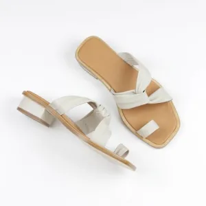LOQ Cream Sandals Geometric Straps
