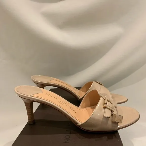 Louis Vuitton Vernis Dice Mule Shoes.