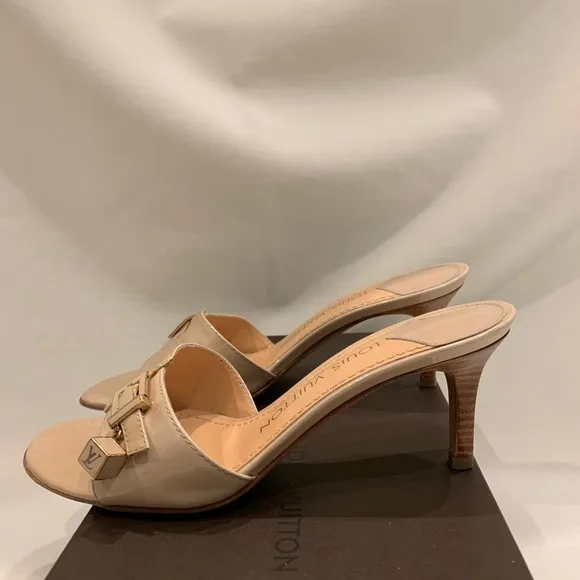 Louis Vuitton Vernis Dice Mule Shoes.