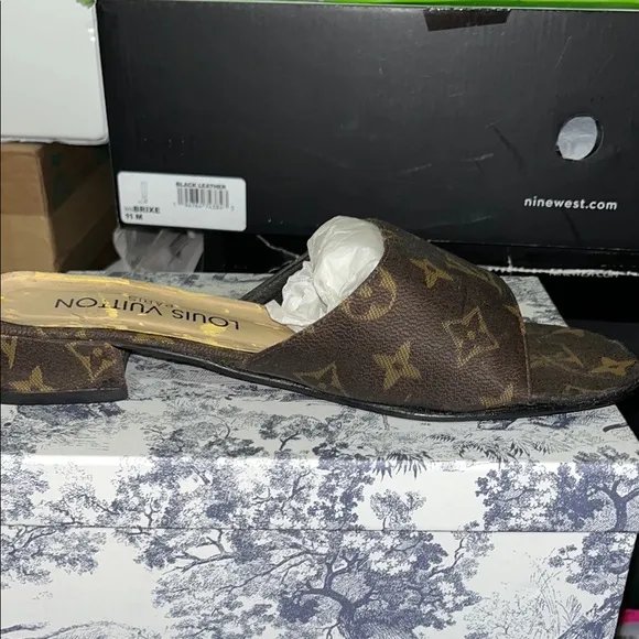 Louis Vuitton Women's Brown Slide Sandals