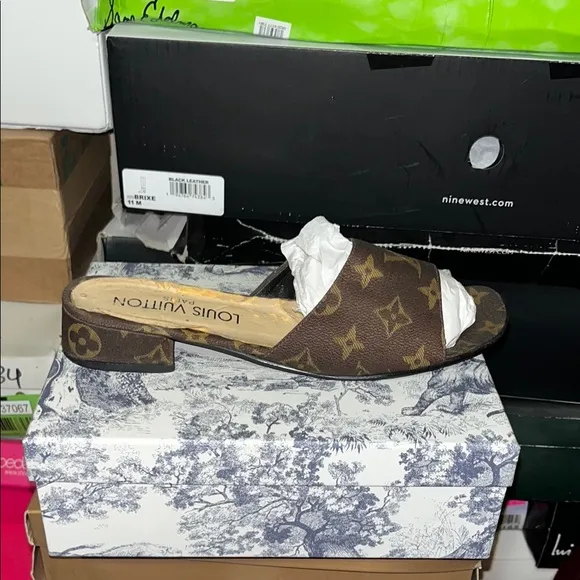 Louis Vuitton Women's Brown Slide Sandals