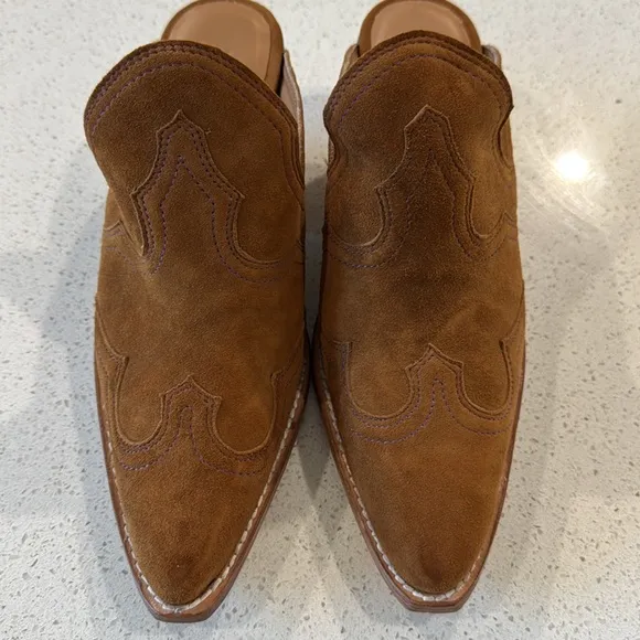 Lucchese Suede Mules Size 7 NWOB