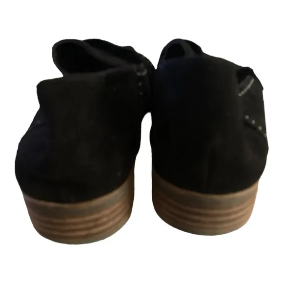 Lucky Brand  Black Suede Loafer w/ Contrasting White Stitching Size 11M