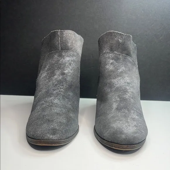 Lucky Brand - Grey Metallic Lahela Suede Booties Women's Size 7.5M