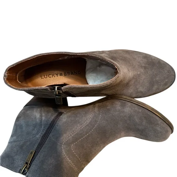 LUCKY BRAND 🌺 Leather Gray Ankle Boots 7.5