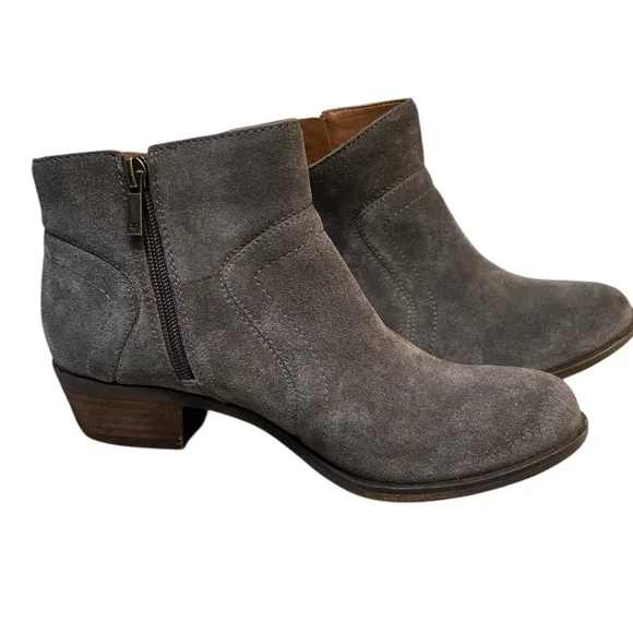 LUCKY BRAND 🌺 Leather Gray Ankle Boots 7.5