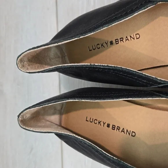 Lucky Brand Women Alba Leather Loafer Slip on shoes sz 9.5M