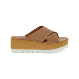 LUCKY BRAND Womens Beige Tri-Tone 1-1/2&quot; Platform Wide Vebony Wedge Sandals 9 M