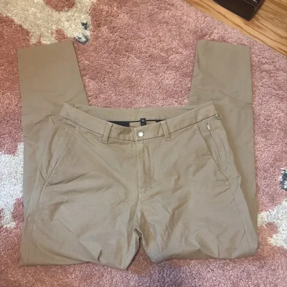 Lululemon ABC Slim-Fit 5 Pocket Pants Mens 34x32 Tan Brown Utilitech GREAT COND