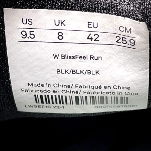 Lululemon Blissfeel Run Women's Size 9.5 Triple Black Running Shoes Sneakers