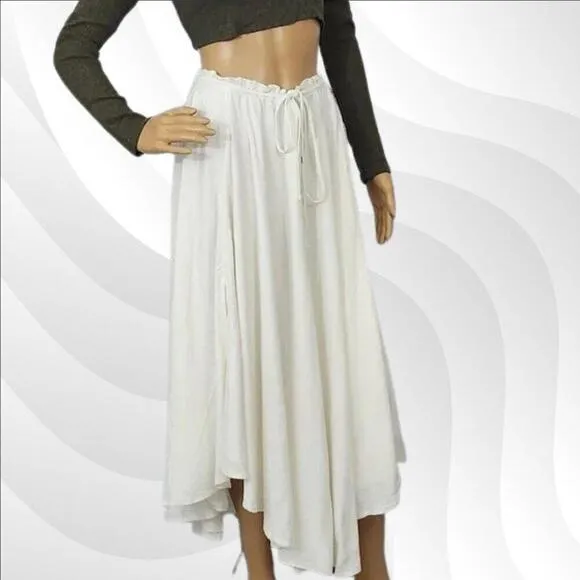 Lulus Best Beginnings Ivory Button-Front Midi Skirt Size S | Chic &amp; Feminine