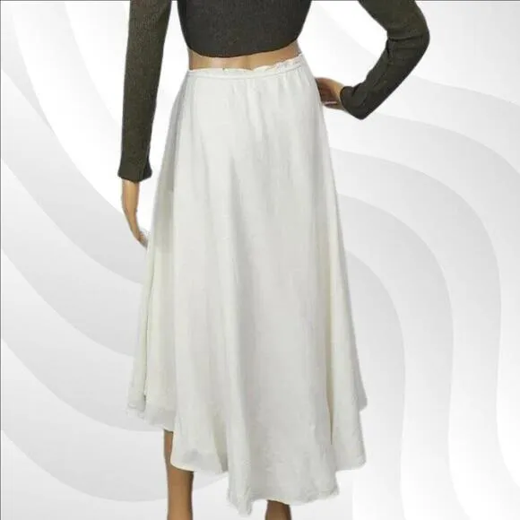 Lulus Best Beginnings Ivory Button-Front Midi Skirt Size S | Chic &amp; Feminine